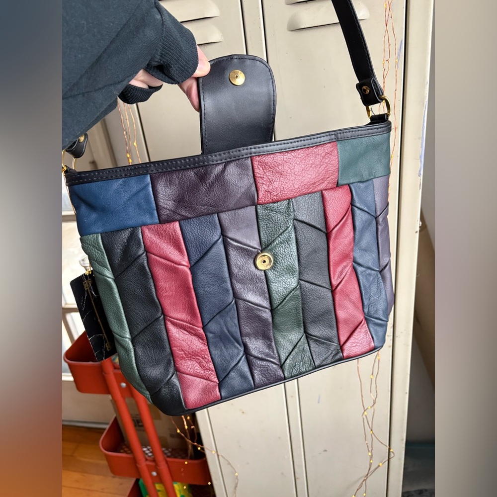 La Covina Leather Patchwork Purse - image 8